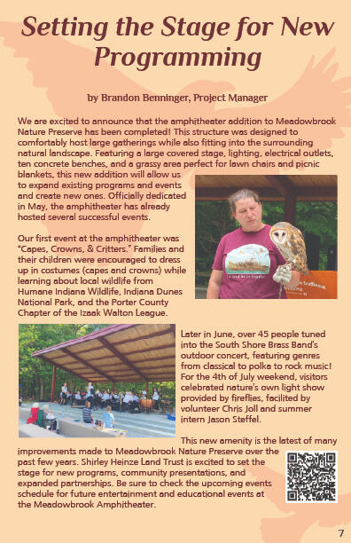 Shirley Heinze Land Trust Fall 2025 Newsletter Page Excerpt